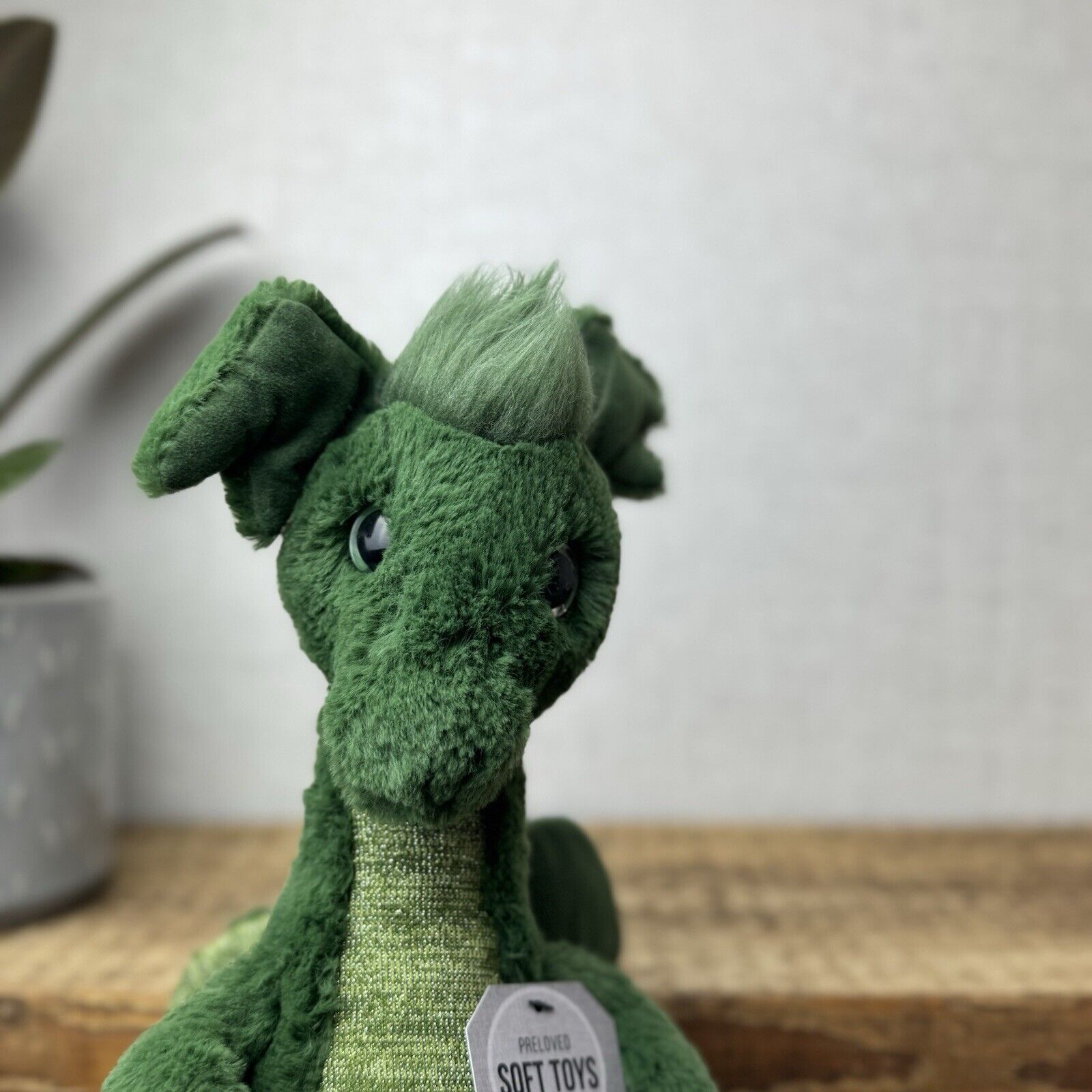 Jellycat Sparks Dragon - Green & Sparkly Standing Dragon Plush Retired Soft Toy