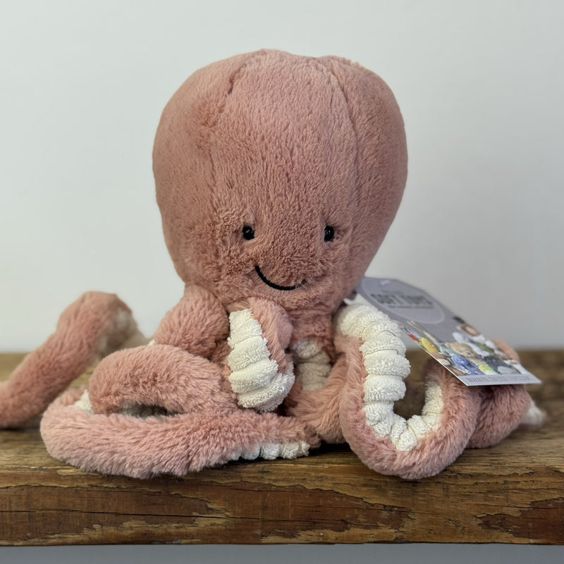 Jellycat Little Odelle Octopus - Pink Octopus Plush Retired Sea Creature 10”