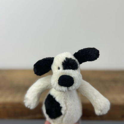 Jellycat Tiny Bashful Pup - Mini Cream/Black Puppy Dog Plush Retired 6" Mini