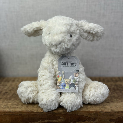 Jellycat Medium Fuddlewuddle Lamb - Old Style All Cream Textured Sitting Sheep 