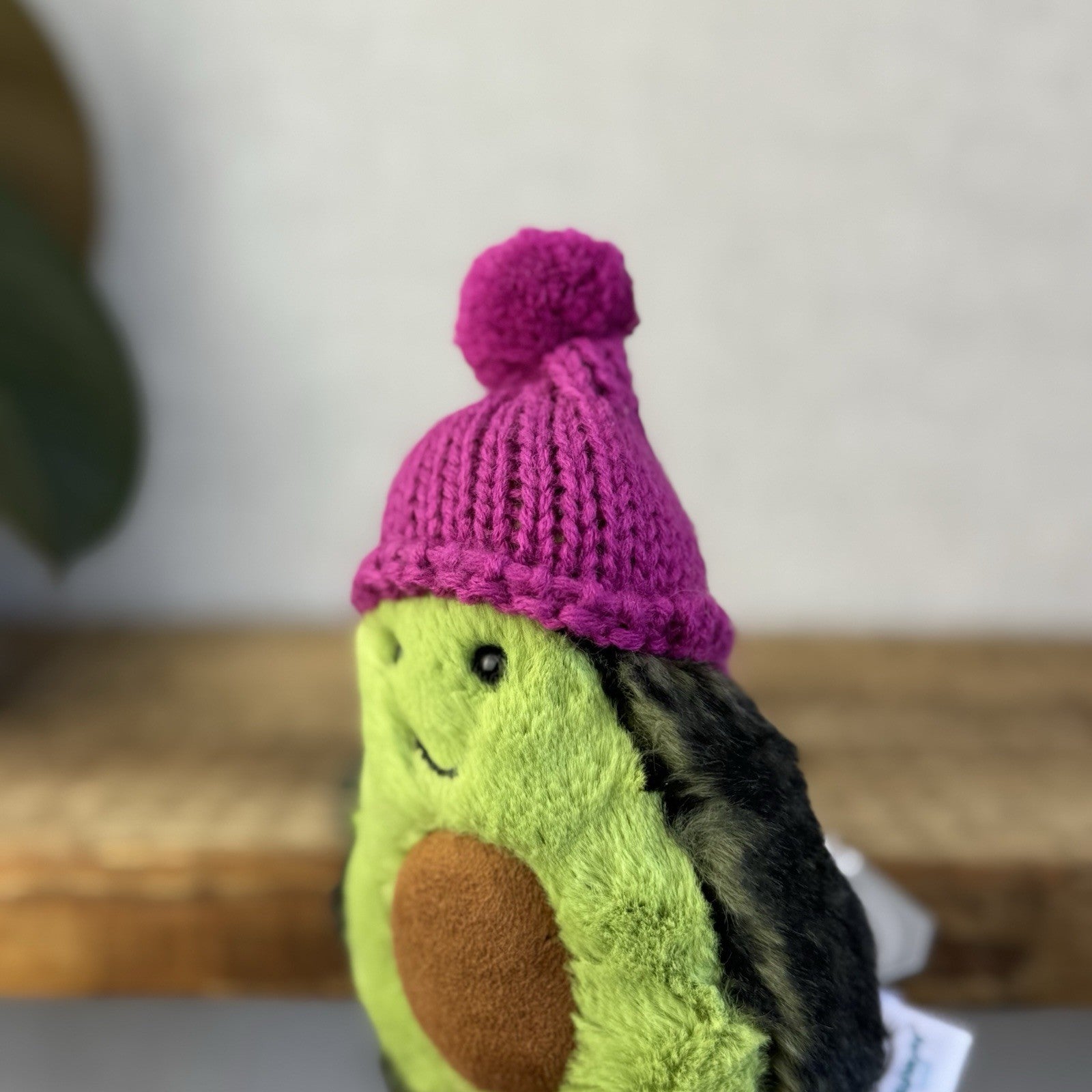 Jellycat Fuscia Cozi Amuseable Avocado - Soft Avocado With Purple Beanie (#2)