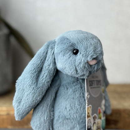 Jellycat Small Dusky Blue Bashful Bunny - Small Grey/Blue Rabbit Bunny 8"