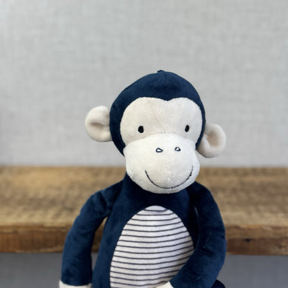Marks & Spencers Soft Toy Monkey Chime - Navy Monkey Soft Toy Retired 09444270