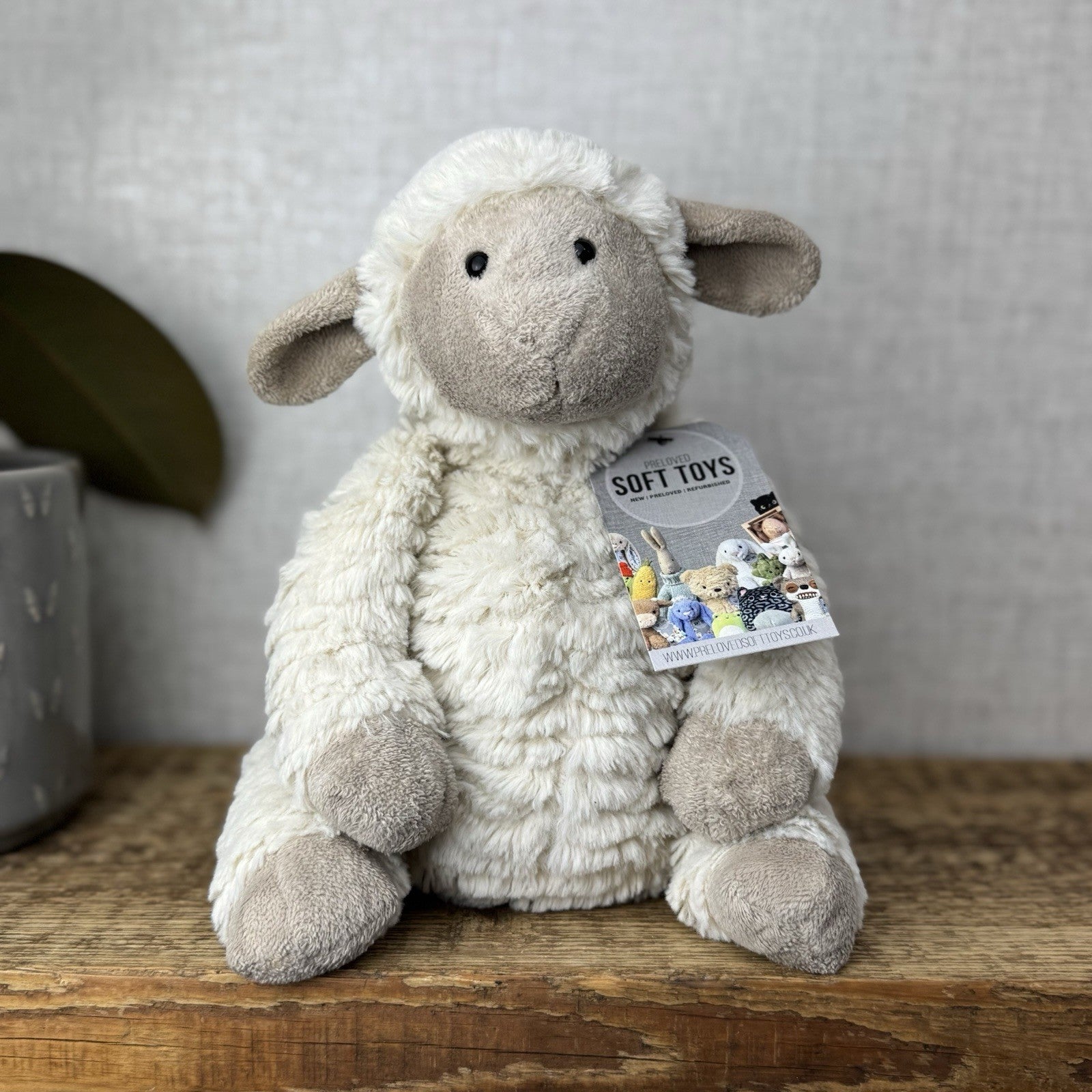 Jellycat Medium Fuddles Sheep Lamb Textured Lamb Soft Toy Beanie 12"