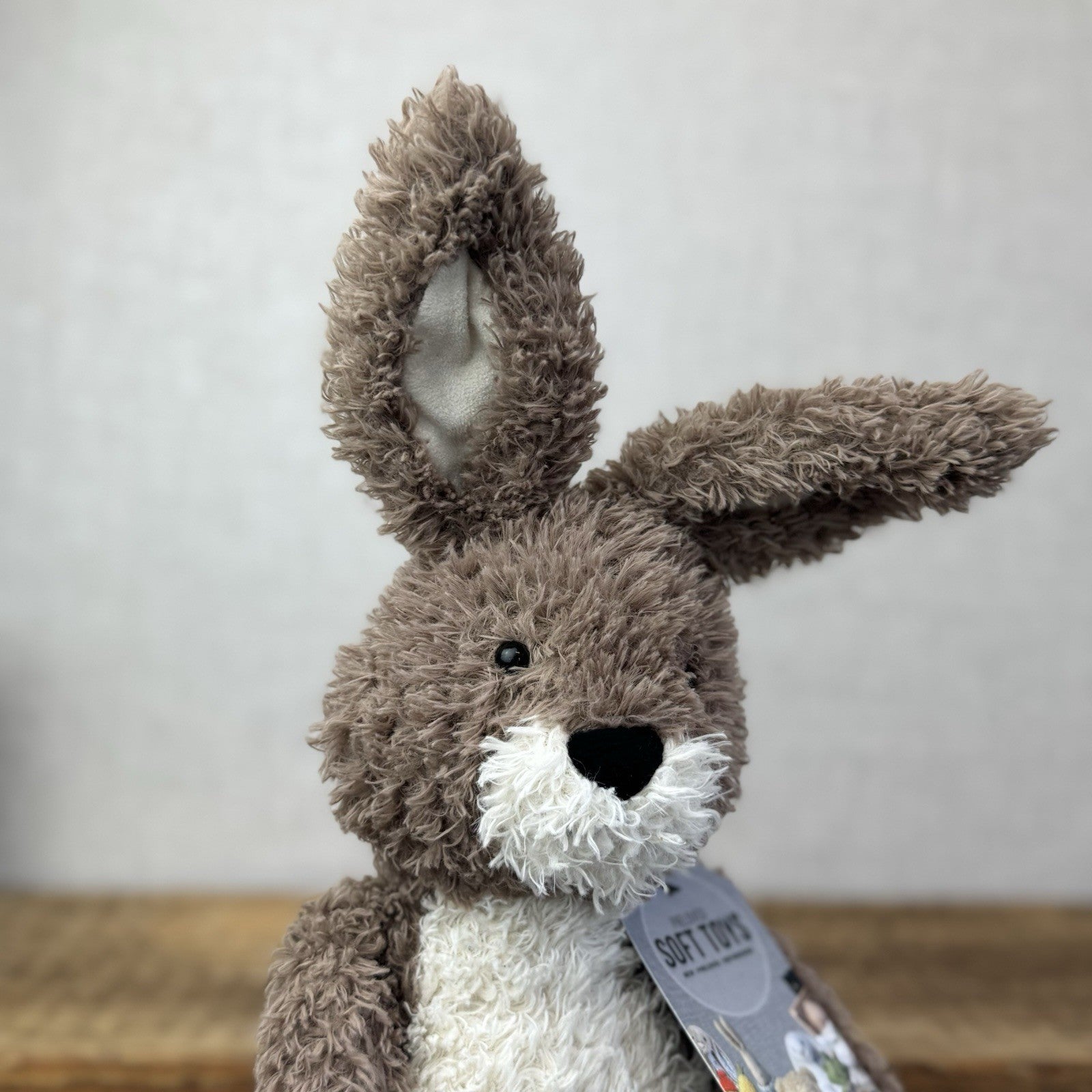 Jellycat Hetty Hare - Brown Curly Haired Rabbit Medium Soft Toy Retired 12"