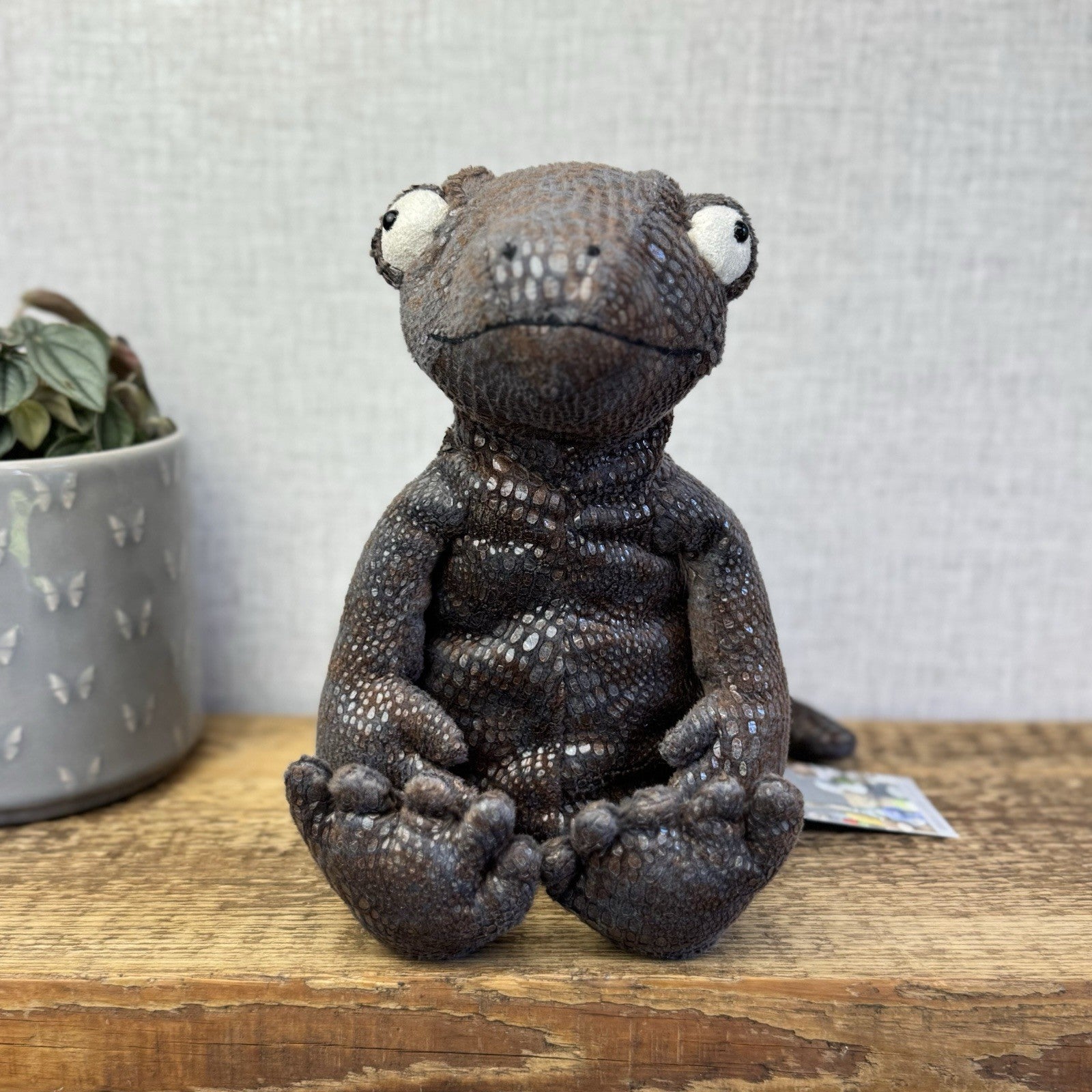 Jellycat Kenny Komodo Dragon - Grey Lizard Retired Medium Brown/grey NWOT 12"
