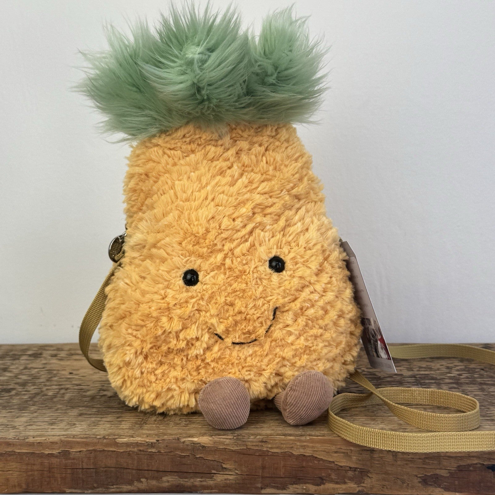 Jellycat Amuseable Pineapple Bag - Yellow Fruit Bag Collectible Zipped Bag