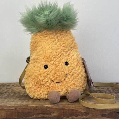 Jellycat Amuseable Pineapple Bag - Yellow Fruit Bag Collectible Zipped Bag