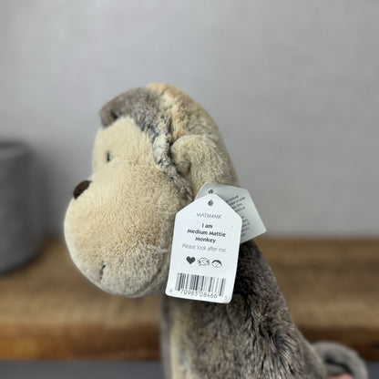 Jellycat Medium Mattie Monkey - Woodland Grey/Brown Mix Monkey With Tags 16"