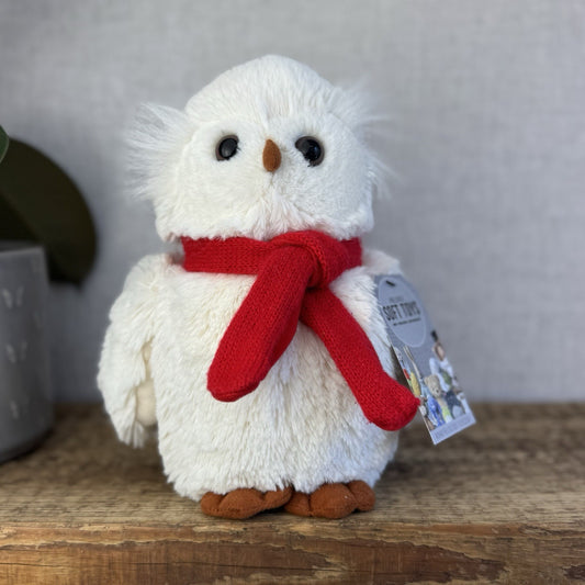 Jellycat John Lewis Exclusive - Medium Bashful Owl In Scarf - Owl Beanie 9”
