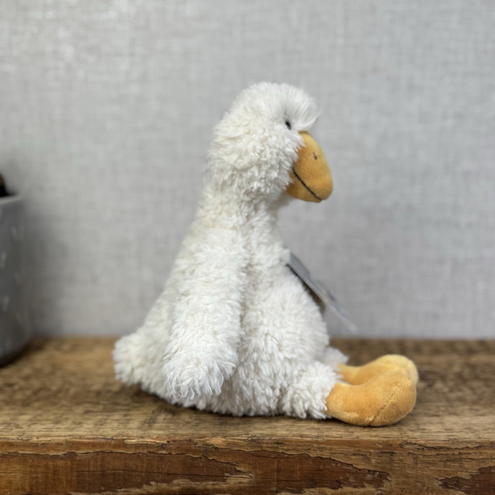 Jellycat James Goose Small - Small Cream Fluffy Goose Soft Toy Beanie 10”
