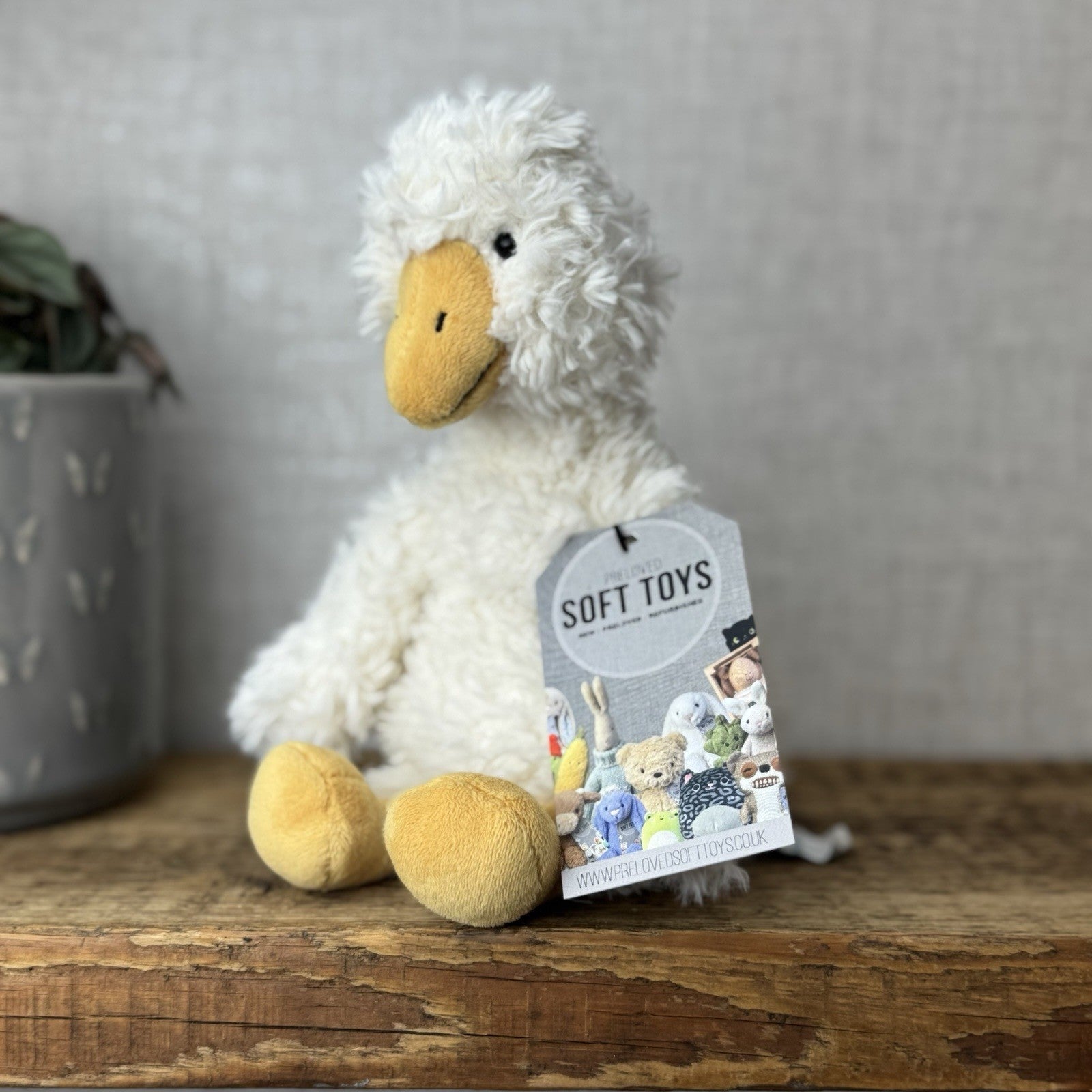 Jellycat James Goose Small - Small Cream Fluffy Goose Soft Toy Beanie 10”