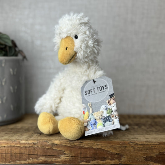 Jellycat James Goose Small - Small Cream Fluffy Goose Soft Toy Beanie 10”