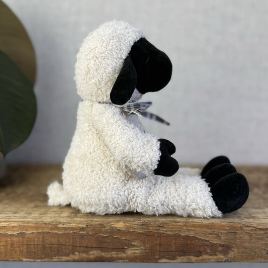 Manhattan Toy Company Lamb Floppy Sheep Soft Toy Black/Off White Lamb Plush 9”