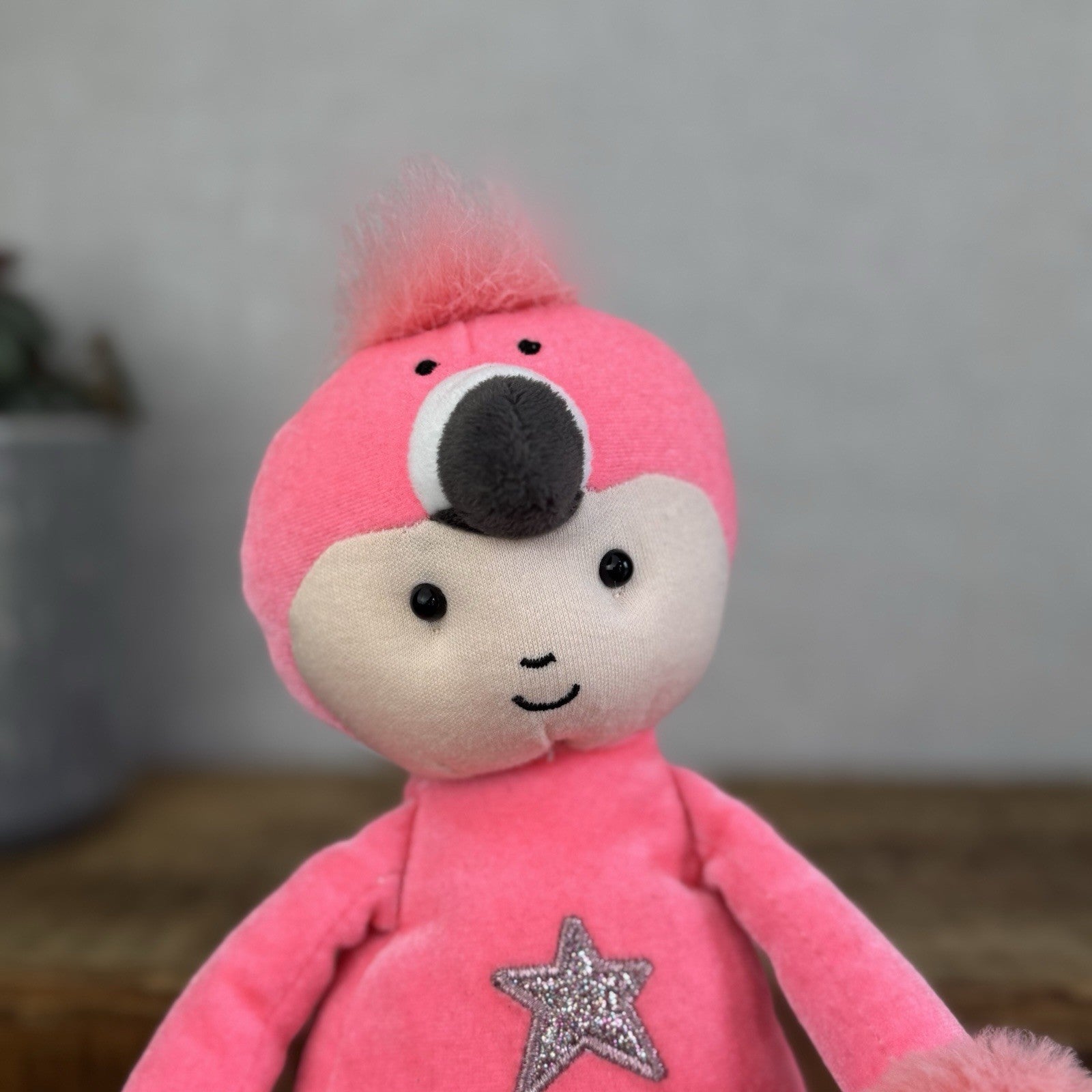 Jellycat Pink Perky Flamingo Flapper Doll Soft Plush Toy Ragdoll 12"