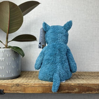 Jellycat Cushy Rhino Blue - Blue Textured Rhino Plush Beanie Collectible 12"