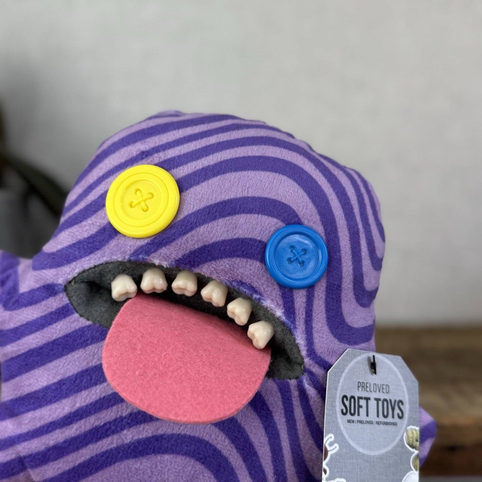 Fuggler Oogah Boogah Purple Stripe Smooth Soft Fuggler Soft Toy Plush