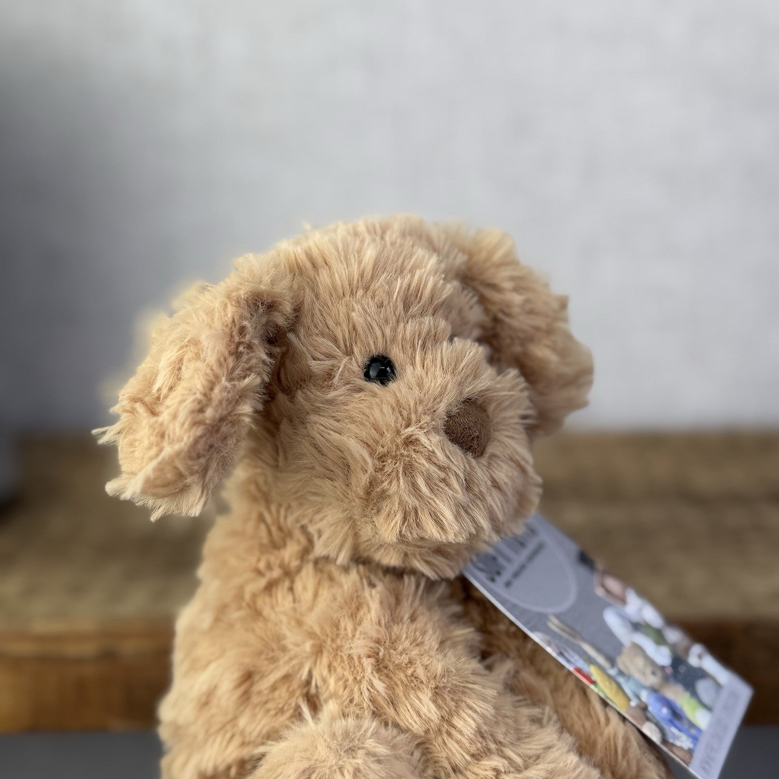 Jellycat Small Fuddlewuddle Puppy - Small Sitting Textured Honey Dog Retired 6"