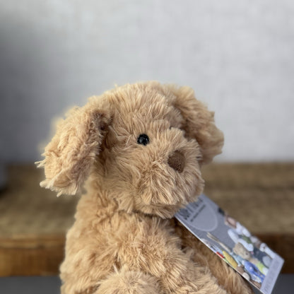 Jellycat Small Fuddlewuddle Puppy - Small Sitting Textured Honey Dog Retired 6"