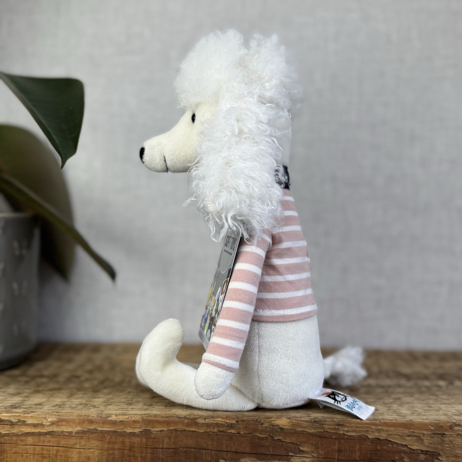 Jellycat Beatnik Buddy Poodle - White Puppy Dog In Jumper Scandi Cute Plush 12”