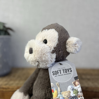 Jellycat Small Snugglet Brodie Monkey - Small Brown Monkey Soft Retired 11"