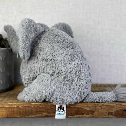 Jellycat Rondle Elephant -  Grey Textured Elelephant Beanie Plush Retired Tags