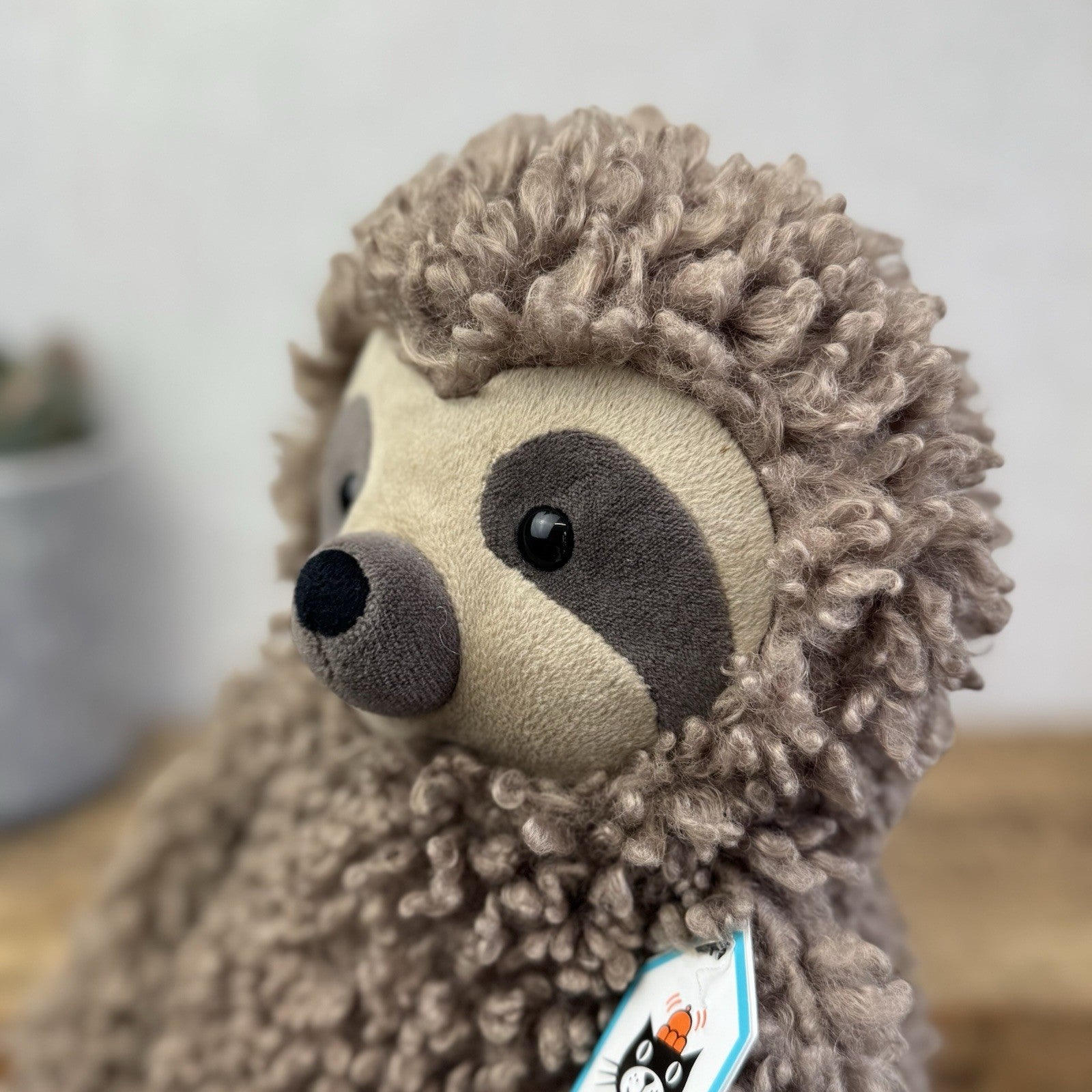 Jellycat Cicero Sloth - Curly Hair Large Light Brown Sloth Cuddly Beanie Tags