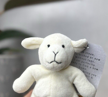 Jellycat Squidgikins Lamb - Small Vintage Beanie Velour - White Lamb Beanie 5"