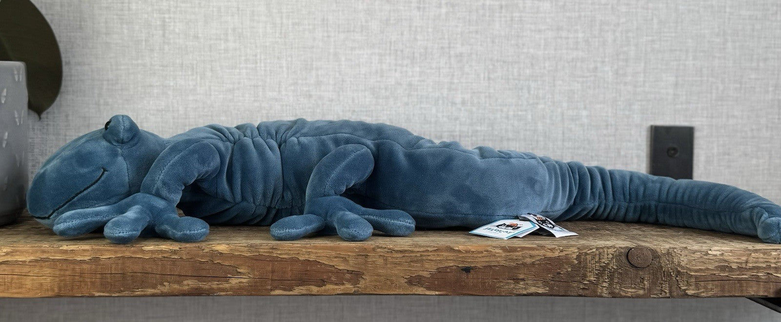 Jellycat Zigzag Gecko - Blue Velour Large Beanie Lizard Rare With Tags 22"