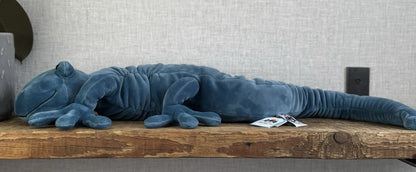 Jellycat Zigzag Gecko - Blue Velour Large Beanie Lizard Rare With Tags 22"
