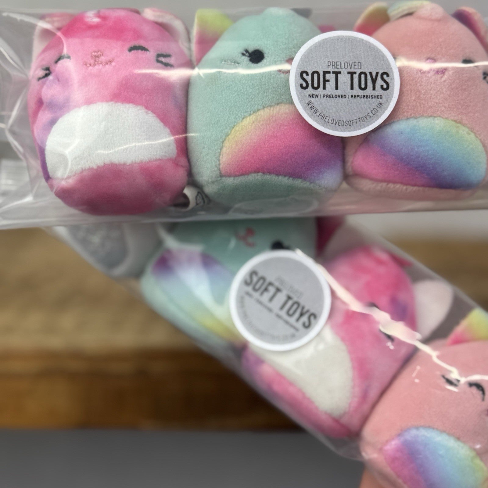 Squishmallow Squishville - (Caticorn Squad Unicorn Cat x4 Pink/Purple Bundle