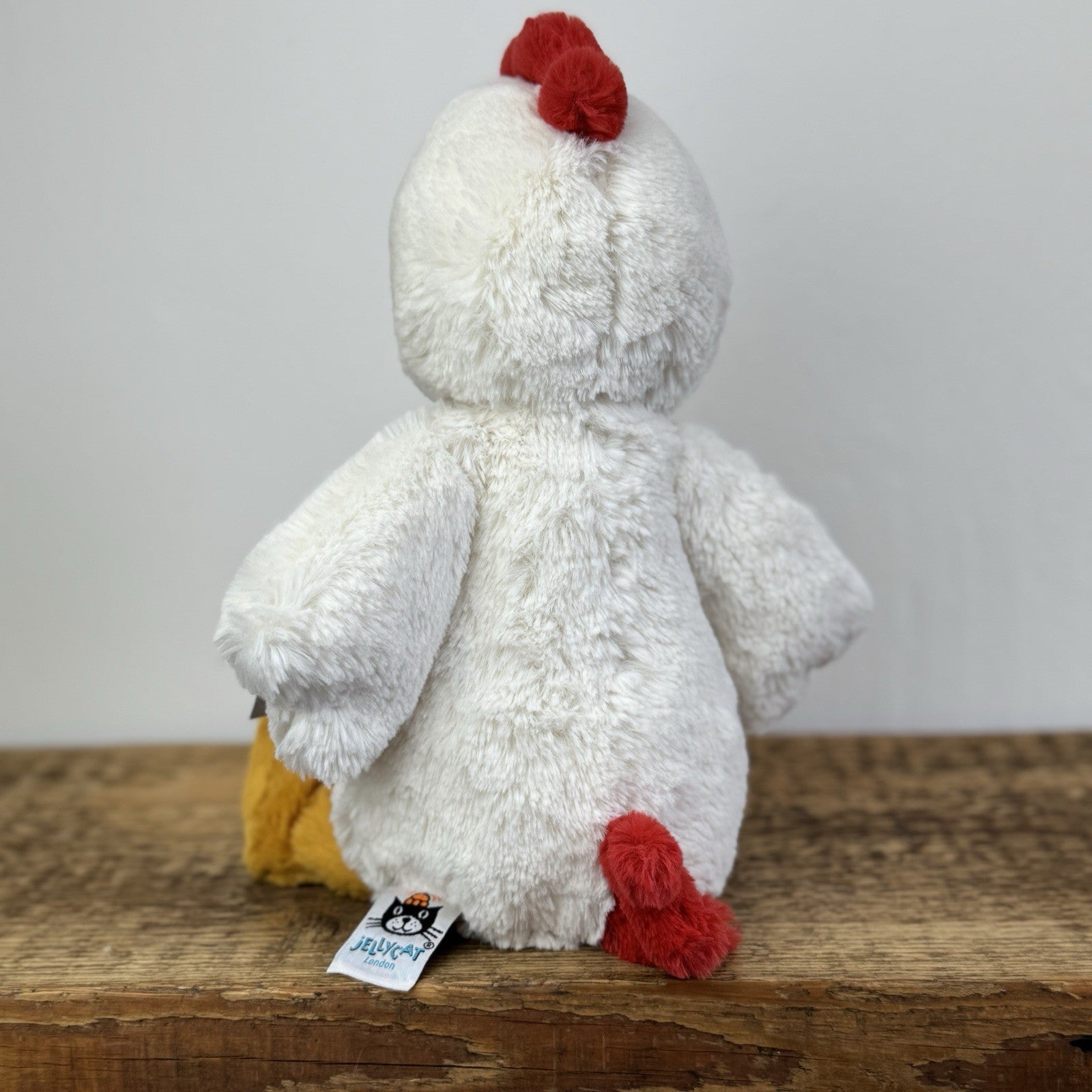 Jellycat Bashful White Chicken - Medium Fluffy Farm Animal Rare/Retired 12"