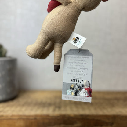 Jellycat Mini Messenger Puppy Dog - Dog Holding Heart Mini Linen Pup Retired 8"