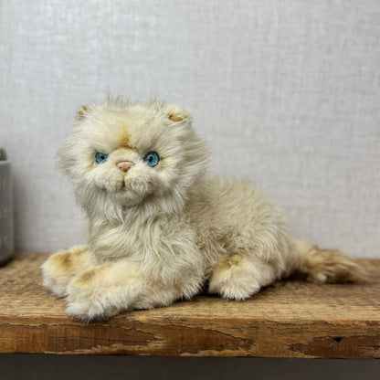 EJ Classics Persian Cat Kitten Blue eyes - Fluffy Realistic Vintage Cat Soft Toy