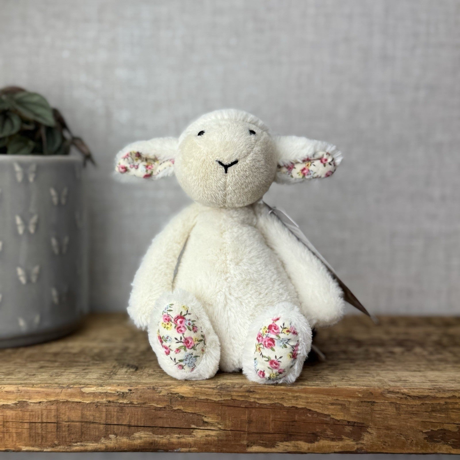Jellycat Small Bashful Blossom Lamb Soft Toy Sheep Cream Floral Ears/feet 8”
