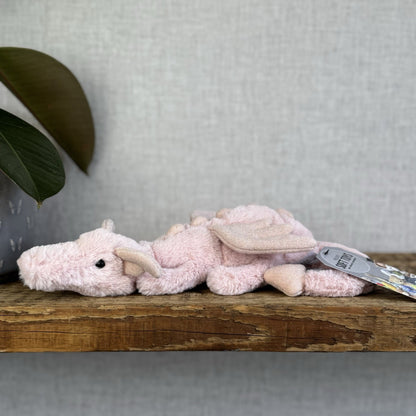Jellycat Little Rose Dragon - Pink Dragon Soft Toy - Dragon Jellycat Small 12"