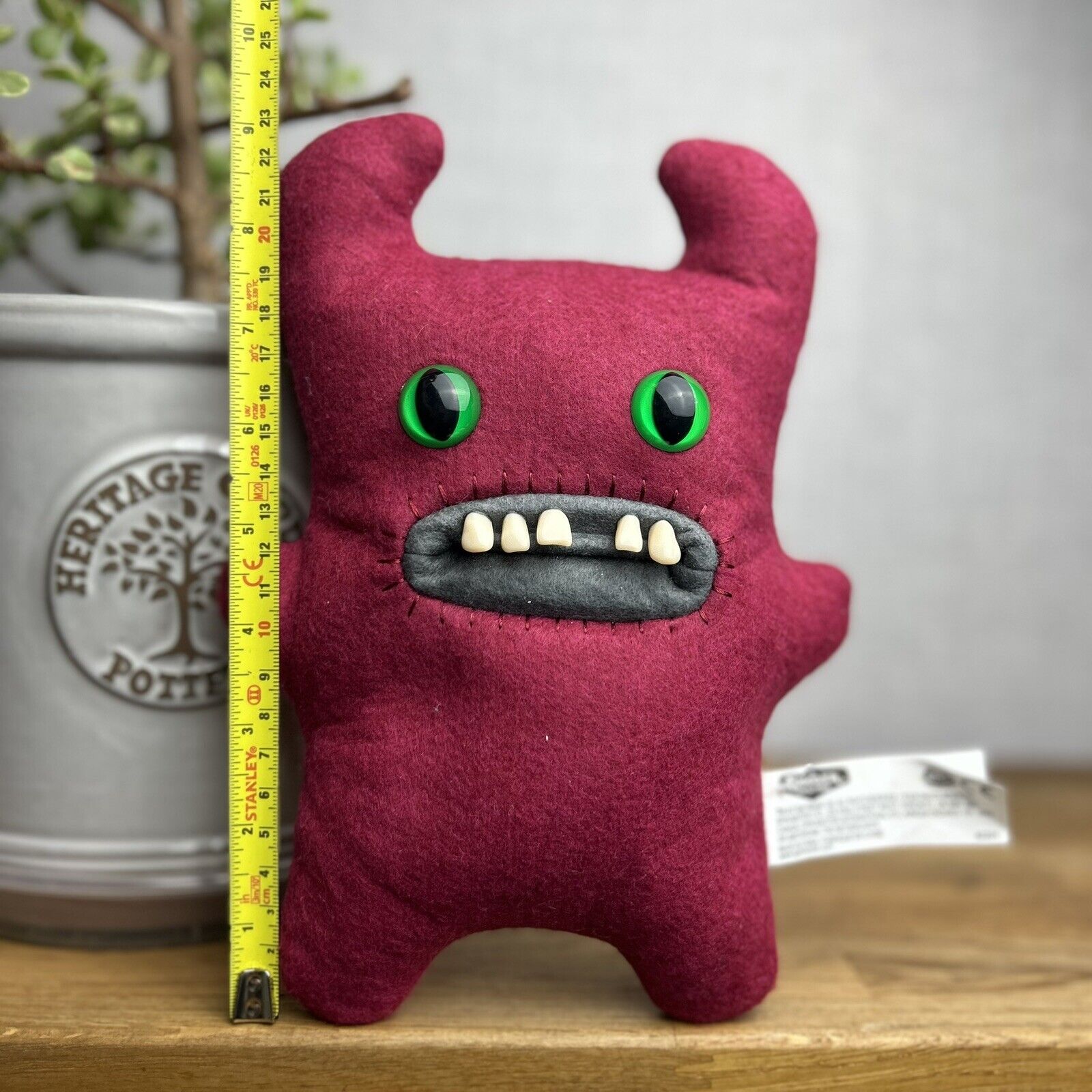 Fuggler Sir Horns A Lot - Fuggler Red Devil Plush Funny Ugly Monster Soft Toy 9”