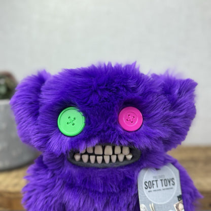 Fuggler Grumpy Grumps - Purple Fluffy Fuggler Button Eyes Funny Ugly Monster