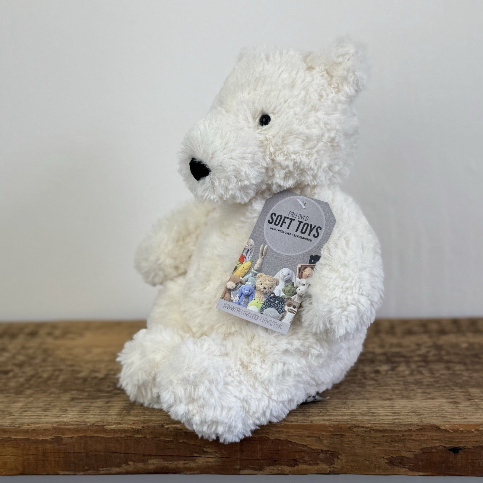 Jellycat  Edmund Cream Bear - White Medium Beanie Bear Retired Old Style 11"