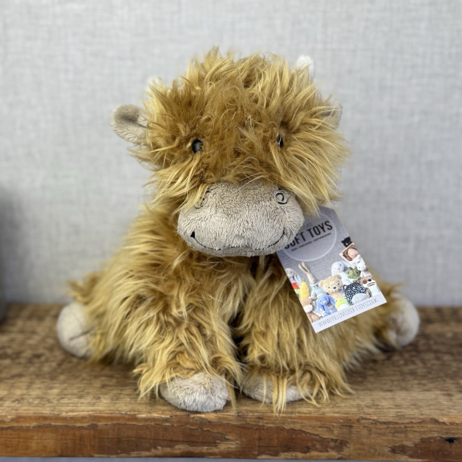 Jellycat Medium Truffles Highland Cow - Orange Fluffy Pillow Vintage Plush 14”