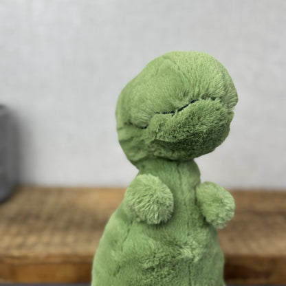 Jellycat Fossily T Rex - Medium Green Dinosaur Soft Toy Retired Plush Toy 12"