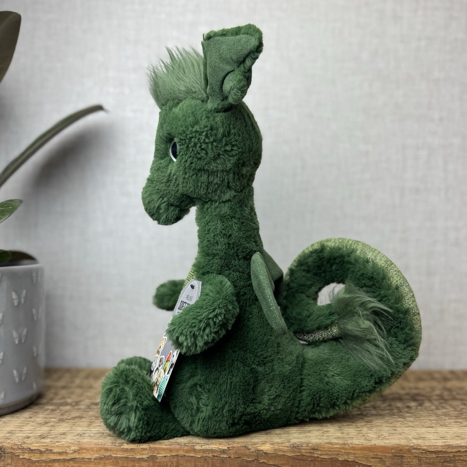 Jellycat Sparks Dragon - Green & Sparkly Standing Dragon Plush Retired Soft Toy