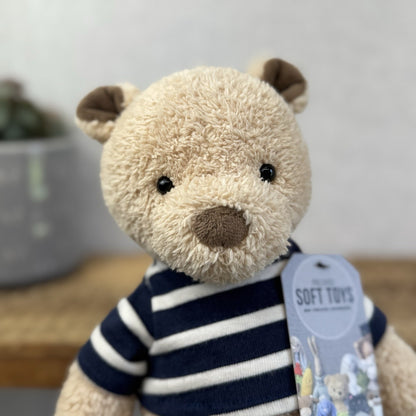 Jellycat Breton Bear - Little Jellycat Textured Bear Navy Striped Jumper NWOT
