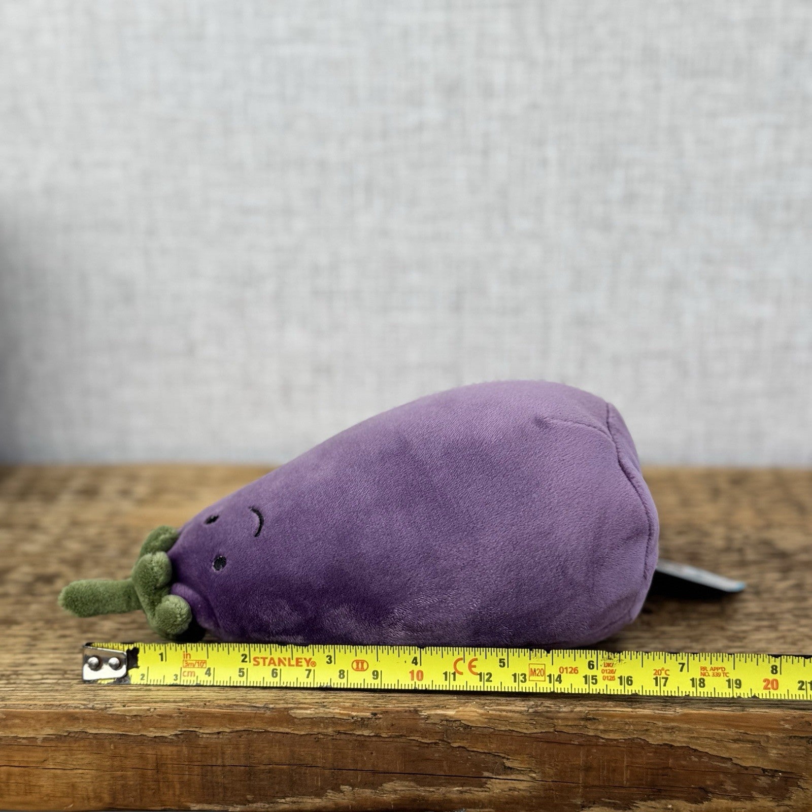 Jellycat Vivacious Aubergine - Small Purple Velour Beanie Vegetable Play 7" NWT