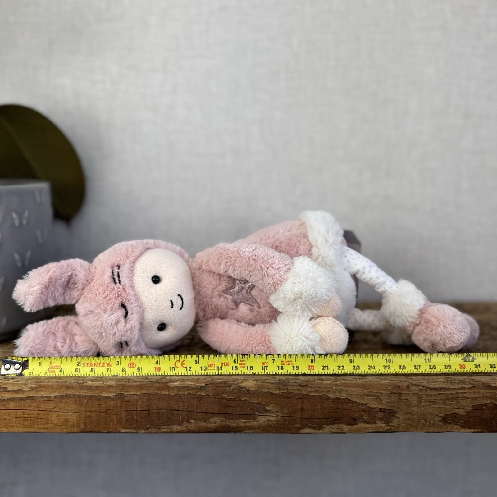 Jellycat Perky Bunny Hop - Pink Rabbit Doll Soft Toy Baby Pink Beanie Rare 12”