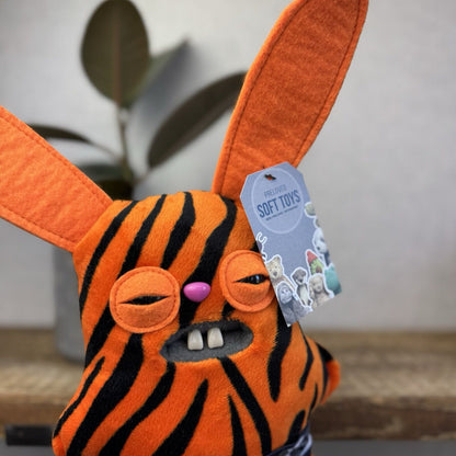 Fuggler Funny Ugly Monster Rabid Rabbit Tiger Print Fur Plush Soft Toy 9"