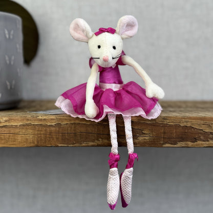 Jellycat Pirouette Mouse - Pink Ballerina Vintage Mouse Mini Soft Toy Small 9”