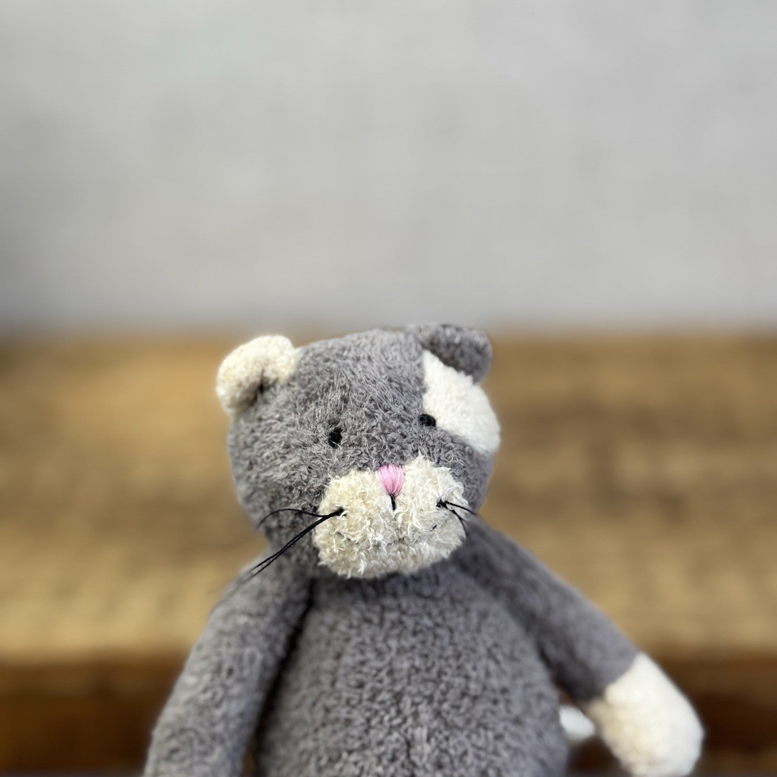 Jellycat Tiny Baby Bunglie Kitten - Miniature Vintage  Grey Cat Partial Tag 5”