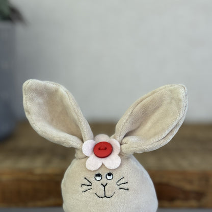 Jellycat Large Bean Bunny - Vintage Bunny With Flower - NWOT Collectible 5"