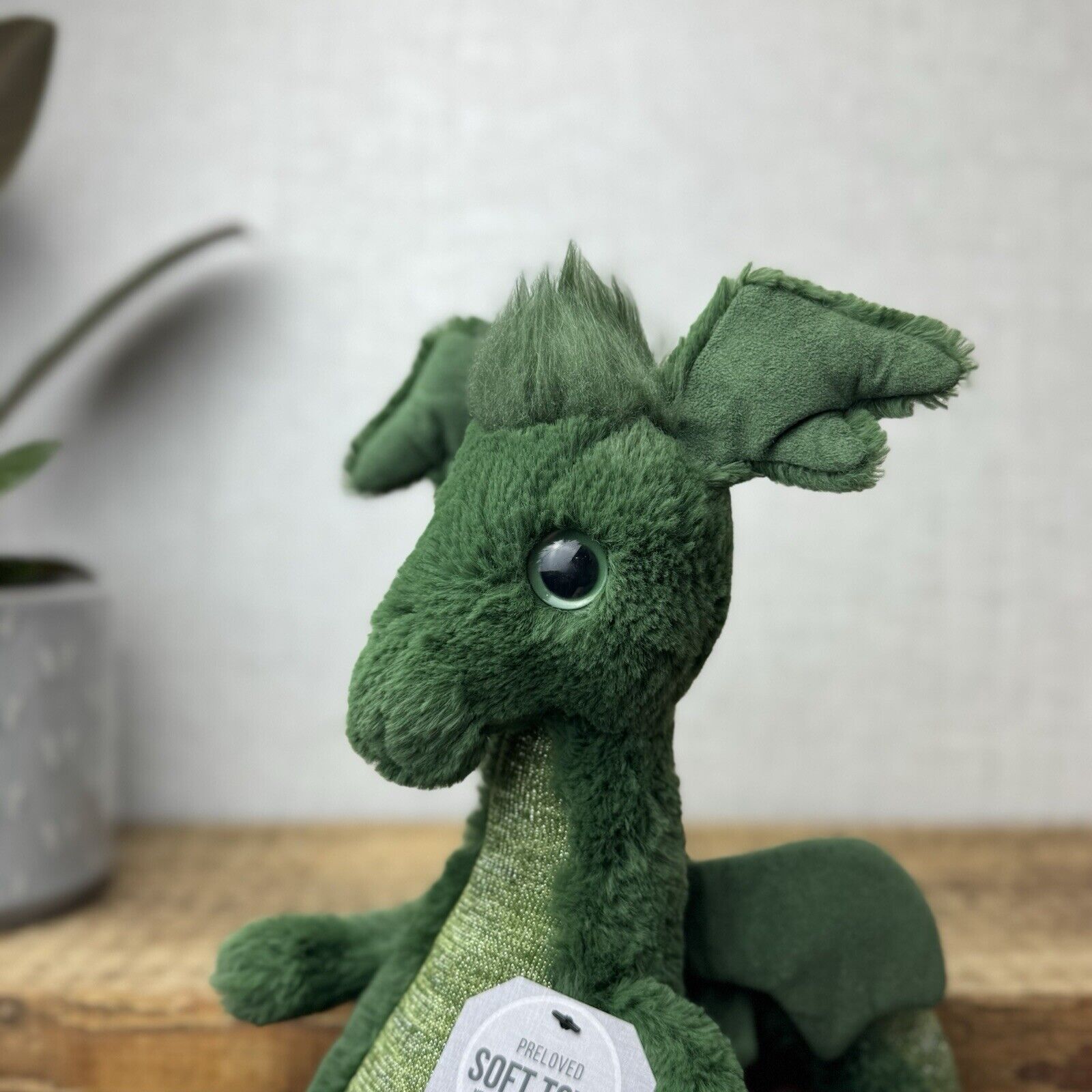 Jellycat Sparks Dragon - Green & Sparkly Standing Dragon Plush Retired Soft Toy